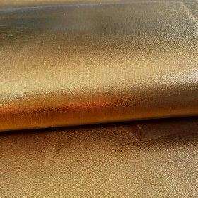 Ochre laminated goat leather