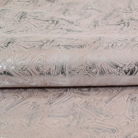 cream metallic fantasy stamped goatsuede leather