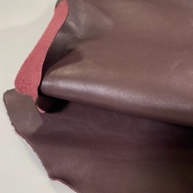 red burgundy aniline leather side - curtidos sevillano