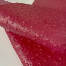 Pink fuchsia embossed ostrich over cowleather side
