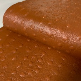 Piel de vacuno grabado imitación avestruz marron camel