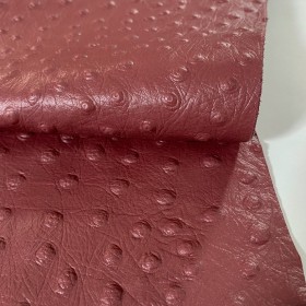 Burgundy ostrich over cowhide - Curtidos Sevillano