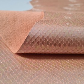 Snake embossed over cowleather side