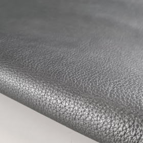 Cuero vacuno anilina grano natural color metalizado plata