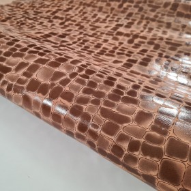 medium brown exclusive crocodile embossed over goatsuede