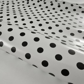 Black point print over white goatleather