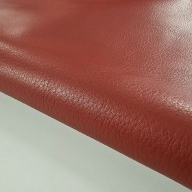 Piel de cuero anilina grano natural rojo teja
