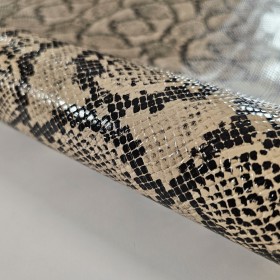 Hoja cuero vacuno grabado imitación piel de serpiente natural