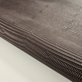 brown embossed lizzard leather