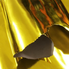 yellow laminated Goat Metallic Leather
