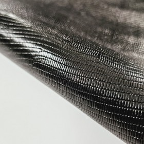 black embossed lizard leather