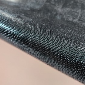 metal lizard embossed leather
