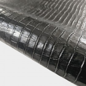 hojas vacuno grabado piel de cocodrilo negro