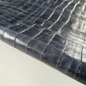 Blue crocodile embossed leatherside