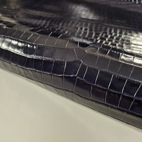 dark blue crocodile leather