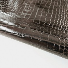 dark brown crocodile embossed cowleather side