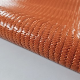 Hoja de cuero vacuno grabado efecto trenzado naranja