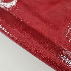 red vernice leather
