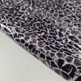 embossed crocodile vernice leather