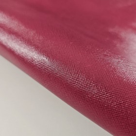 Fuschia saffiano embossed leather side