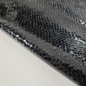 black vernice snake embossed