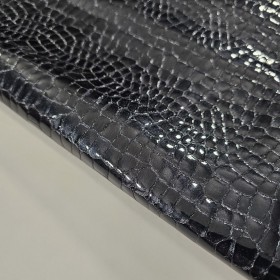 Blue crocodile embossed over patent leather