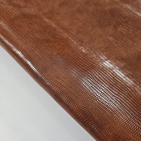 hojas vacuno grabado imitación piel de lagarto marron habana