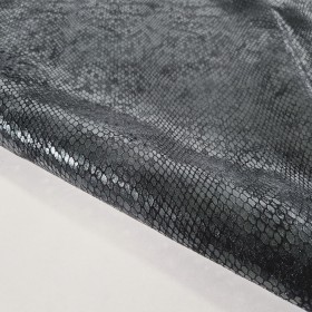 Estampado fantasía metalizado sobre serraje afelpado verde oscuro