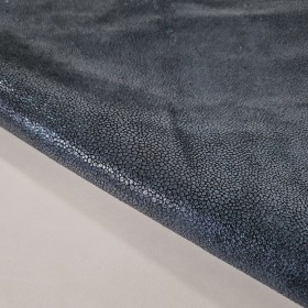 blue metallic fantasy stamped cowsuede leather