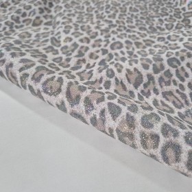 exclusive fantasy animal print stamped over cowsuede leather