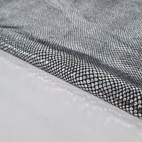 Piel de vacuno con grabado serpiente metalizado plata