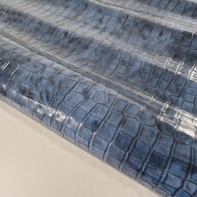 vacuno grabado piel de cocodrilo azul