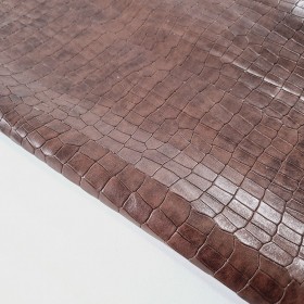 brown crocodrile embossed leather