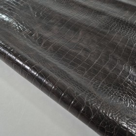 cuero vacuno grabado imitacion cocodrilo marron - curtidos sevillano