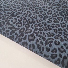 blue stamped animal print goatsuede
