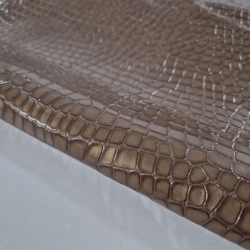cuero vacuno charol grabado cocodrilo metalizado