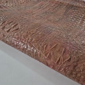 sand Brown crocodile embossed sheepskin
