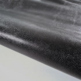 Dark brown lizzard embossed goatleather