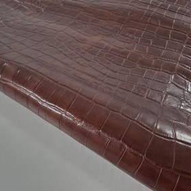 cuero vacuno grabado piel cocodrilo marron habana