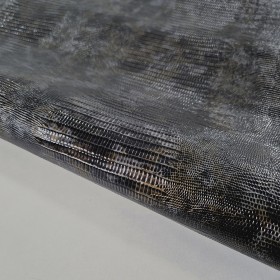piel de lagarto metalizado gris