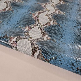 blue Snake Leather embossed cowleather side