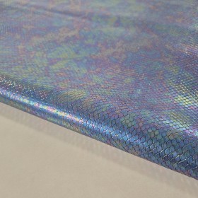 vacuno grabado piel serpiente metalizado azul fantasia