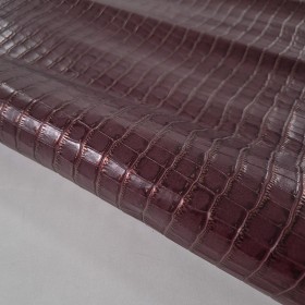 burgundi embossed crocodile leather side