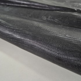 Hoja vacuno grabado piel de lagarto negro