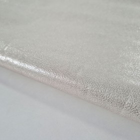 white metallic nacar goat leather
