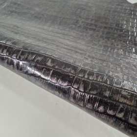 black crocodile embossed leather pieces