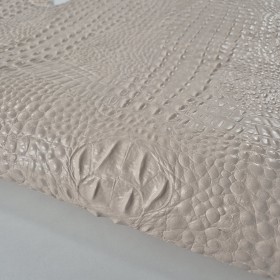 white off Crocodile embossed over lambskin leather