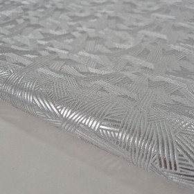 silver laminated metallic croupon cowsuede leather