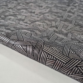 black silver laminated metallic croupon cowsuede leather