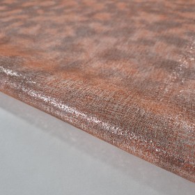 Exclusive silver laminated over orange cowsplit leather